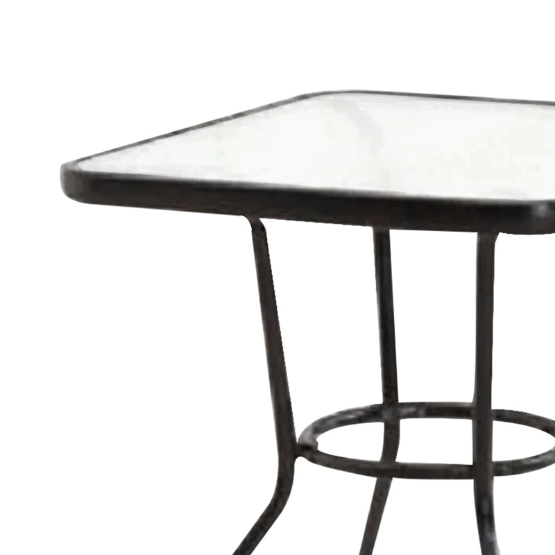 Four Seasons Courtyard Sunny Isle Glass Top Dining Table with Tempered Glass