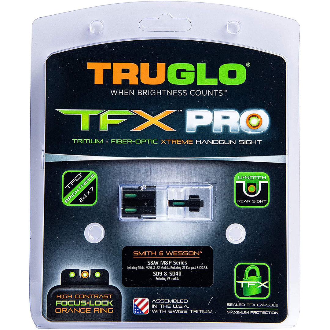 TruGlo Pro TFK Fiber Optic Tritium Handgun Sight for Smith & Wesson M&P Models