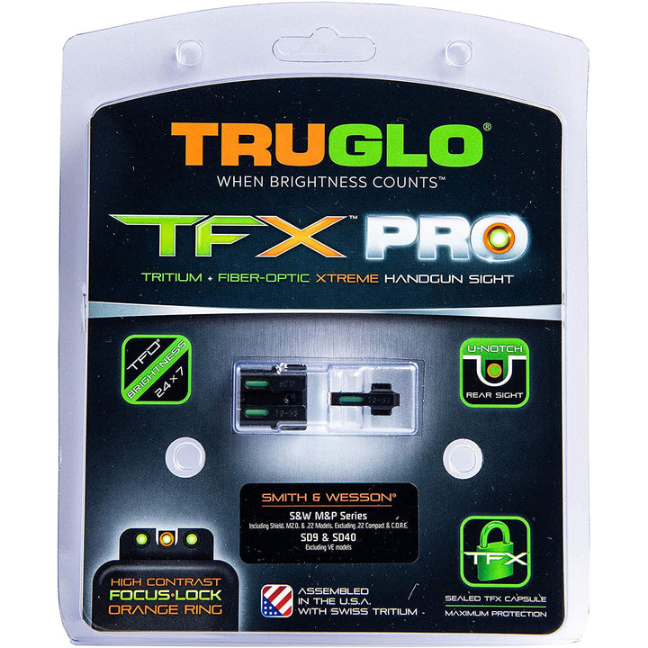 TruGlo Pro TFK Fiber Optic Tritium Handgun Sight for Smith & Wesson M&P Models