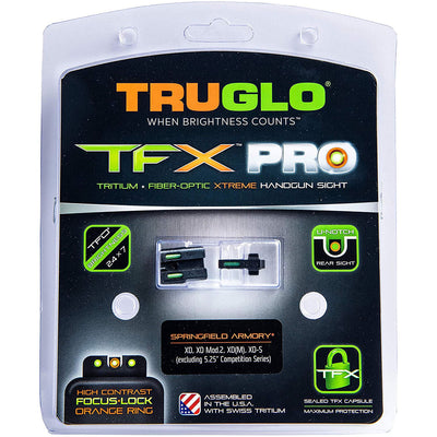 TruGlo TFK Pro Fiber Optic Tritium Handgun Sight Accessories for SF XD Models