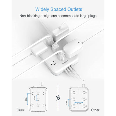 TESSAN Power Strip with Surge Protector, 7 AC Outlets, and 4USB Ports (Open Box)