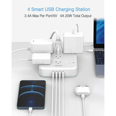 TESSAN Power Strip with Surge Protector, 7 AC Outlets, and 4USB Ports (Open Box)