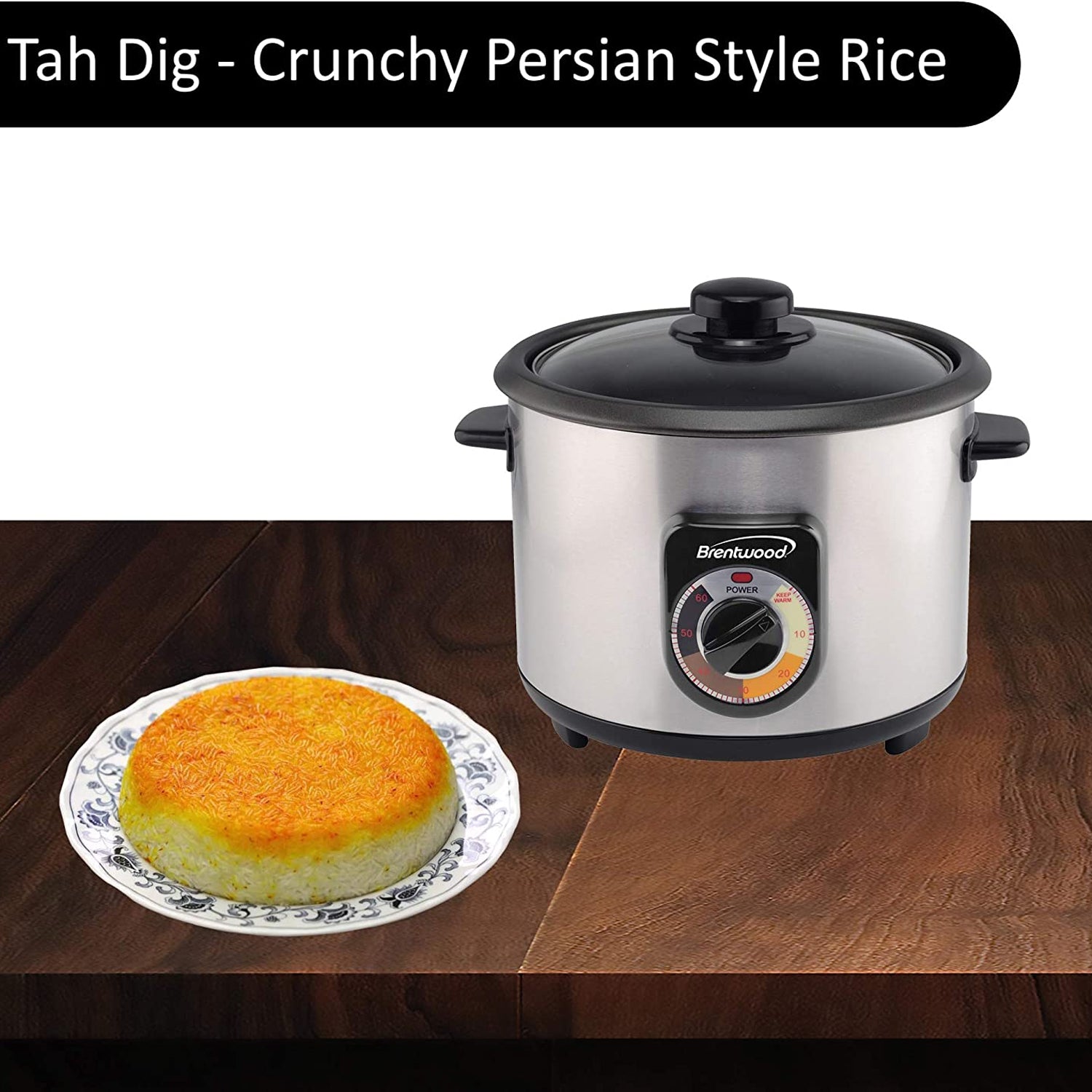 Brentwood 20 Cup Persian Style Crunchy Tahdig Scorched Rice Cooker (Open Box) - VMInnovations