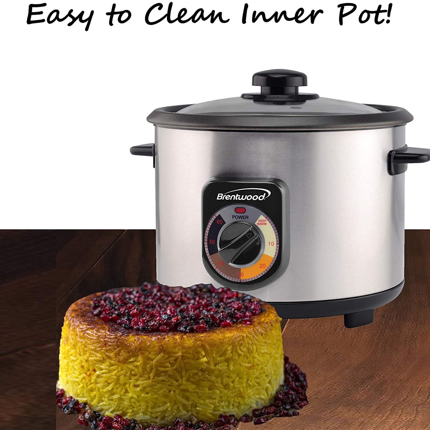 Brentwood 20 Cup Persian Style Crunchy Tahdig Scorched Rice Cooker (Open Box) - VMInnovations