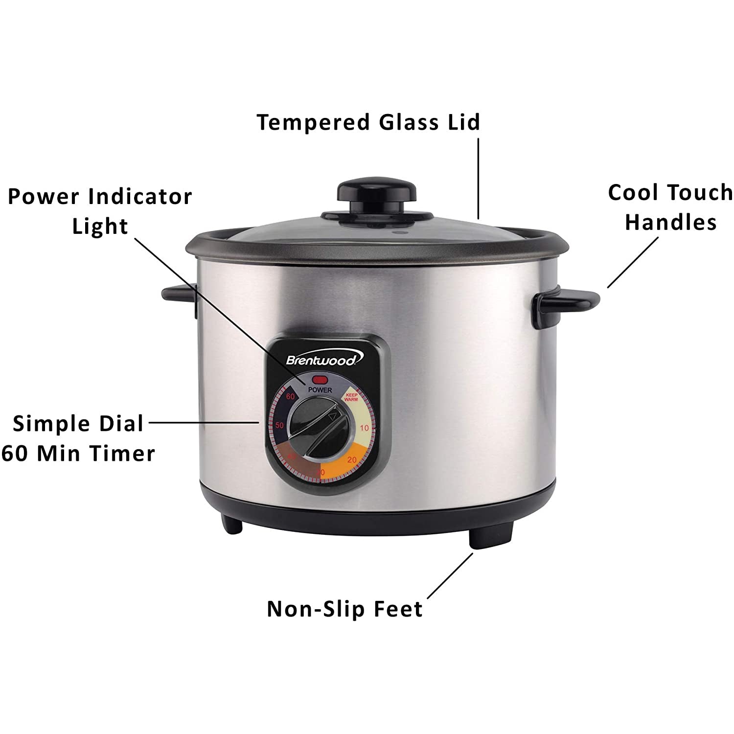 Brentwood 20 Cup Persian Style Crunchy Tahdig Scorched Rice Cooker (Open Box) - VMInnovations
