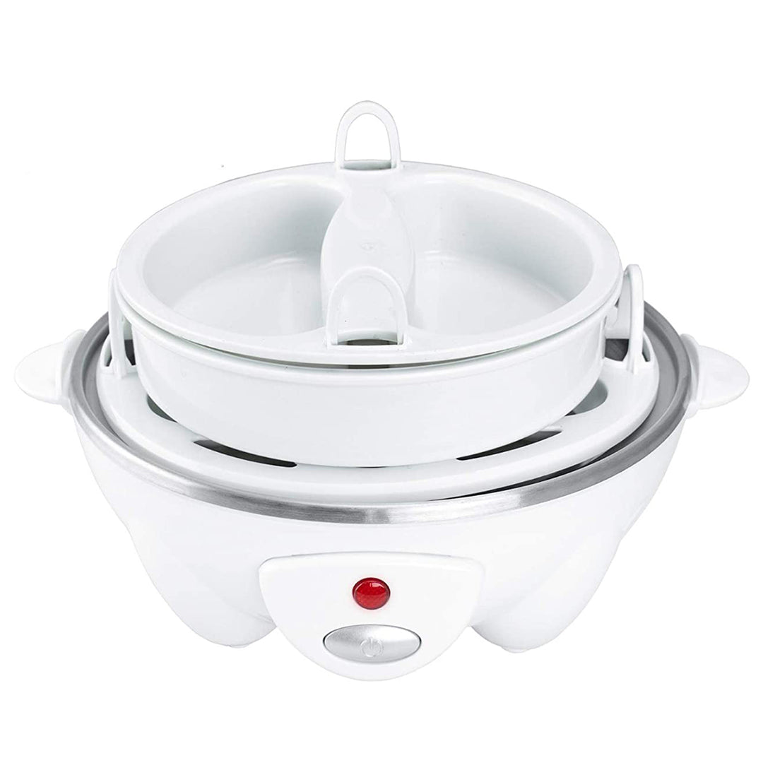 Brentwood Electric Boiled Egg Cooker for 7 Eggs with Omelet Tray, White (Used)