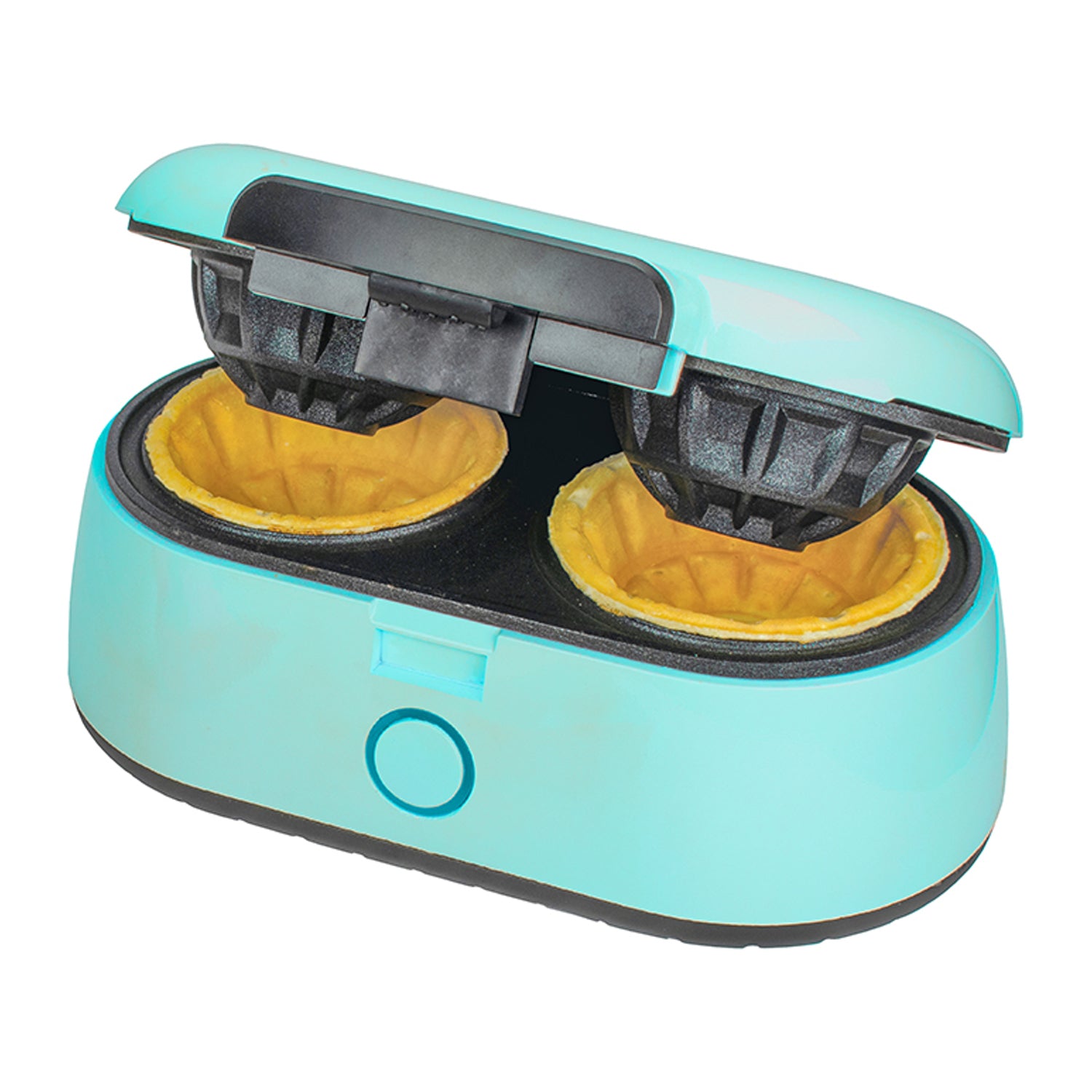 Brentwood TS-1402BL Kitchen Counter Dessert Double Bowl Mini Waffle Maker, Blue