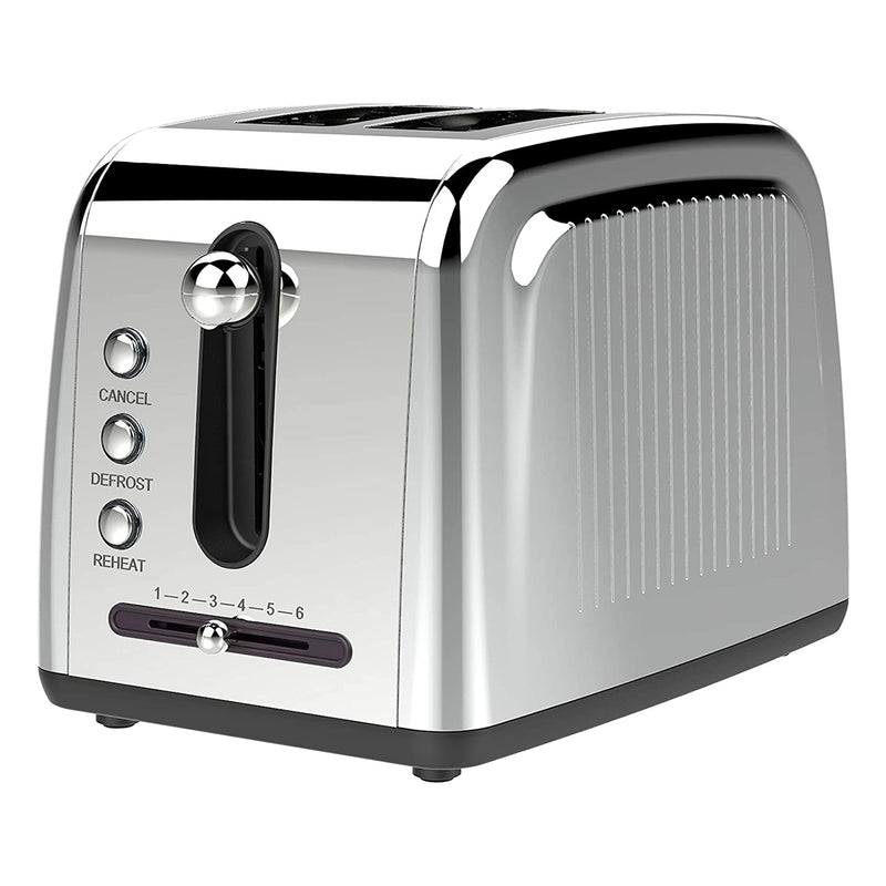 Brentwood 850W Extra Wide 2 Slot Bread Bagel Pastry Kitchen Toaster, Silver