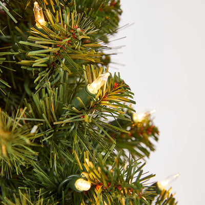 Home Heritage 4 Ft Spiral Design Artificial Pine Tree w/ Clear Lights (Open Box)