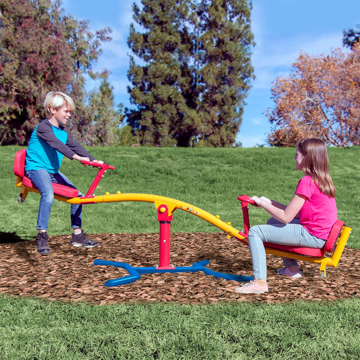Gym Dandy 360 Degree Spinning Children's Metal Outdoor Teeter Totter | TT360