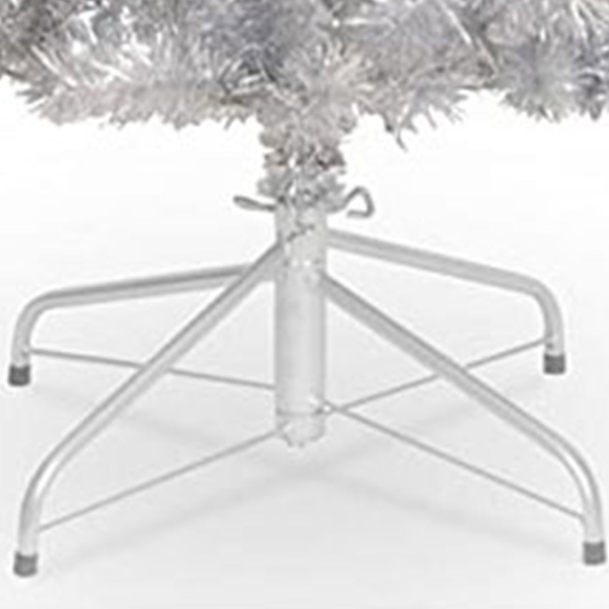 National Tree Company 6 Foot Unlit Holiday Tinsel Tree with Metal Stand, Silver