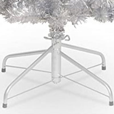 National Tree Company 6 Foot Unlit Holiday Tinsel Tree with Metal Stand, Silver