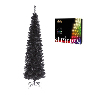 National Tree Company 6 Foot Holiday Tinsel Christmas Tree & Color String Lights