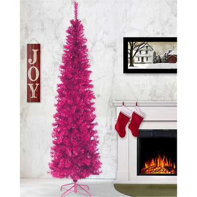 National Tree Company 6 Foot Holiday Tinsel Christmas Tree & Color String Lights