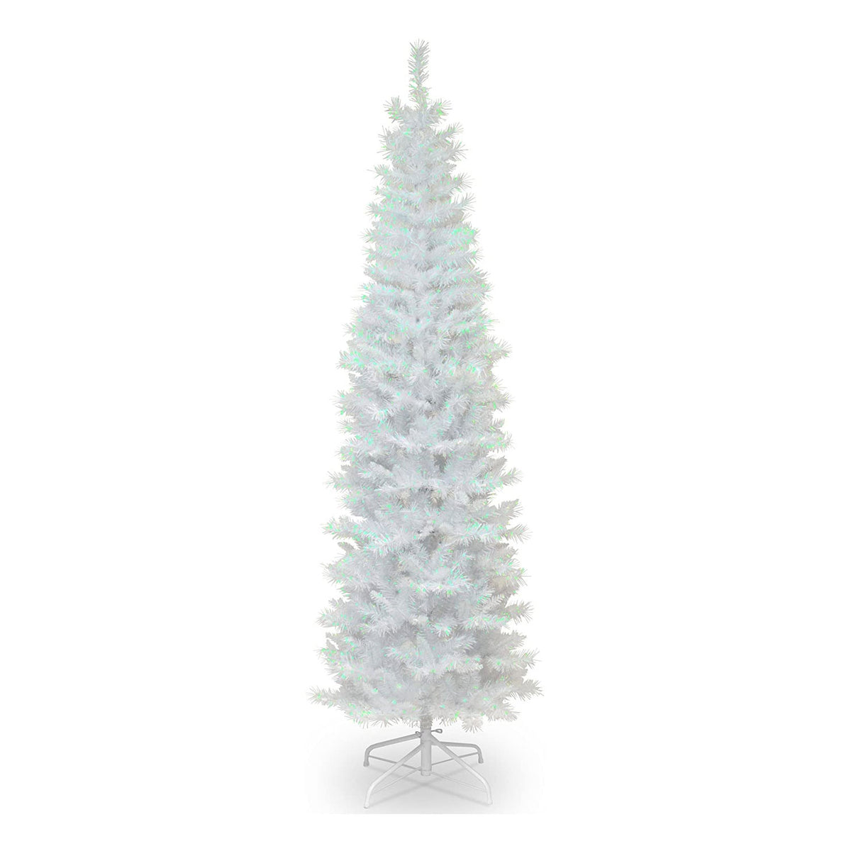 National Tree Company 6 Foot Holiday Tinsel Christmas Tree & Color String Lights