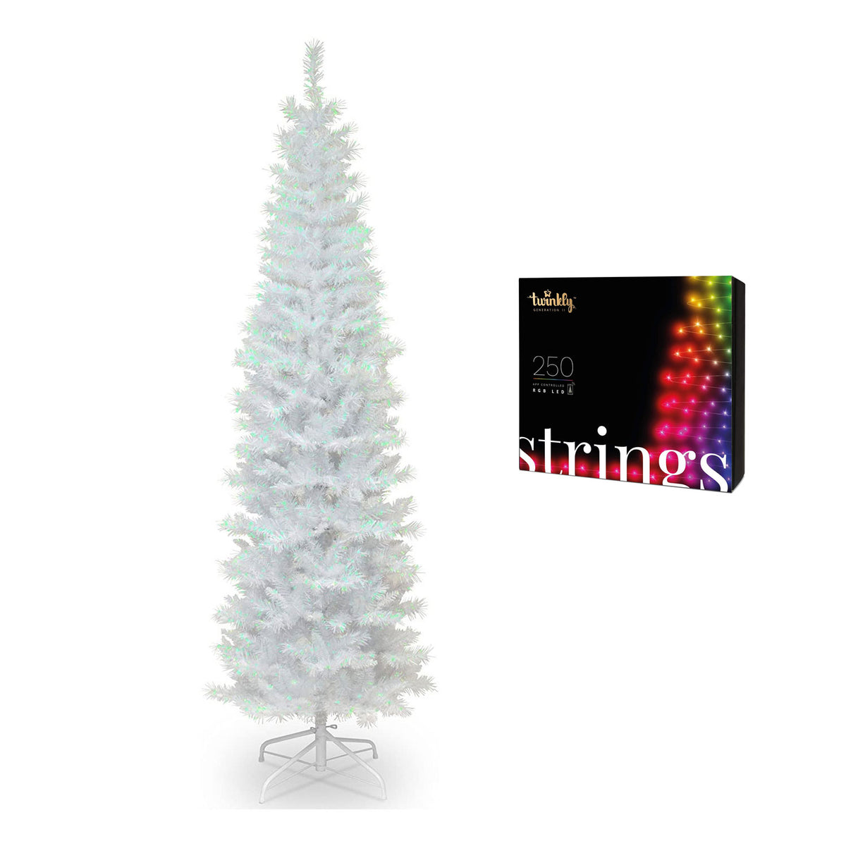 National Tree Company 6 Foot Holiday Tinsel Christmas Tree & Color String Lights