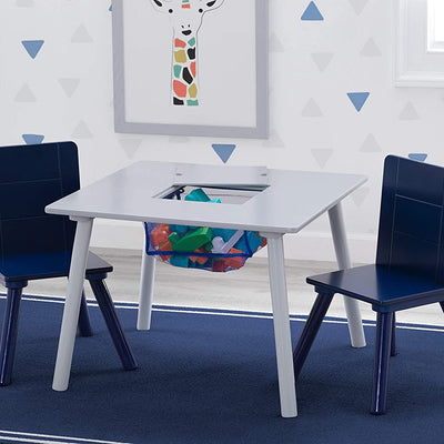 Delta Children Kids Table and 2 Chairs Set w/ Toy Collector Mesh Net (Open Box)