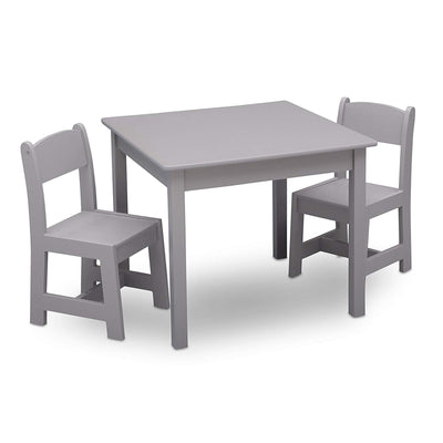 Delta Children MySize Kids Wooden Table and Chairs Sets, Grey (Open Box)