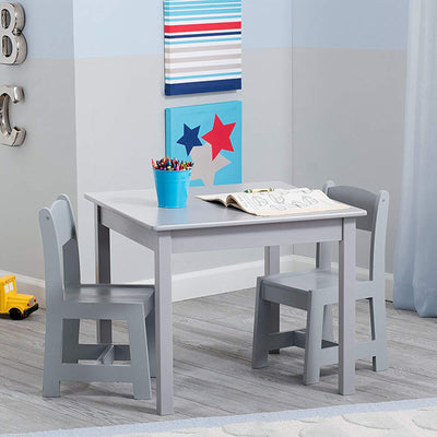 Delta Children MySize Kids Wooden Table and Chairs Sets, Grey (Open Box)