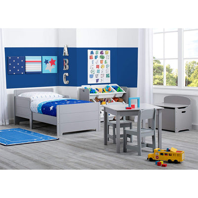 Delta Children MySize Kids Wooden Table and Chairs Sets, Grey (Open Box)