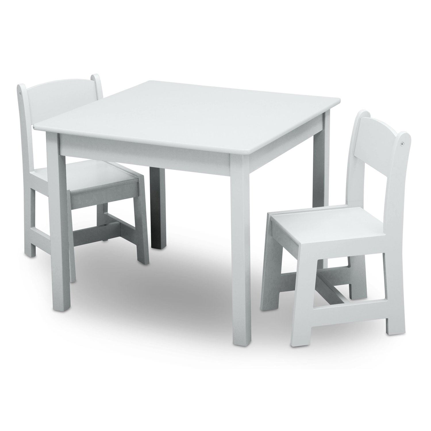 Delta Children MySize Wooden Activity Table & Chairs, Bianca White (Open Box)