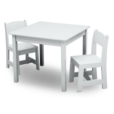 Delta Children MySize Wooden Activity Table & Chairs, Bianca White (Open Box)
