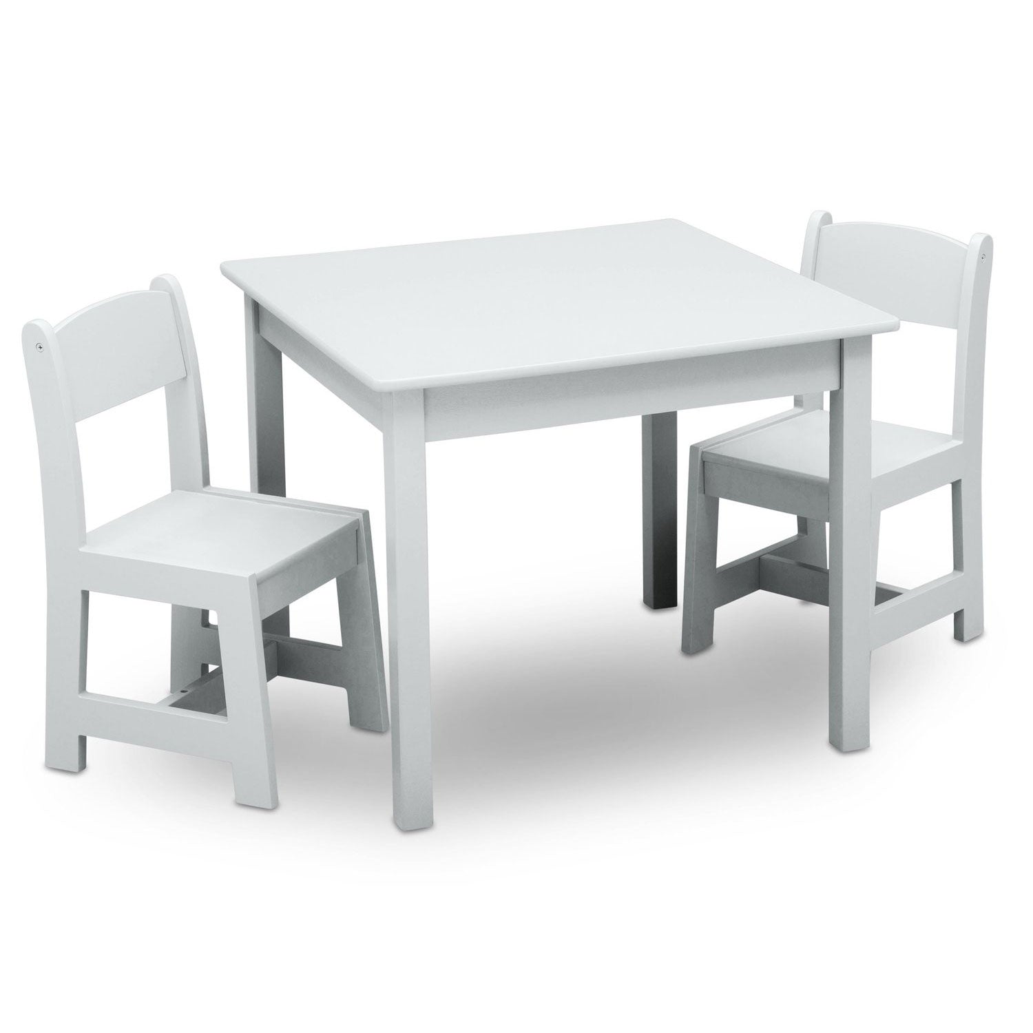 Delta Children MySize Wooden Activity Table & Chairs, Bianca White (Open Box)