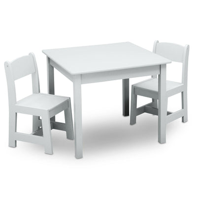 Delta Children MySize Wooden Activity Table & Chairs, Bianca White (Open Box)