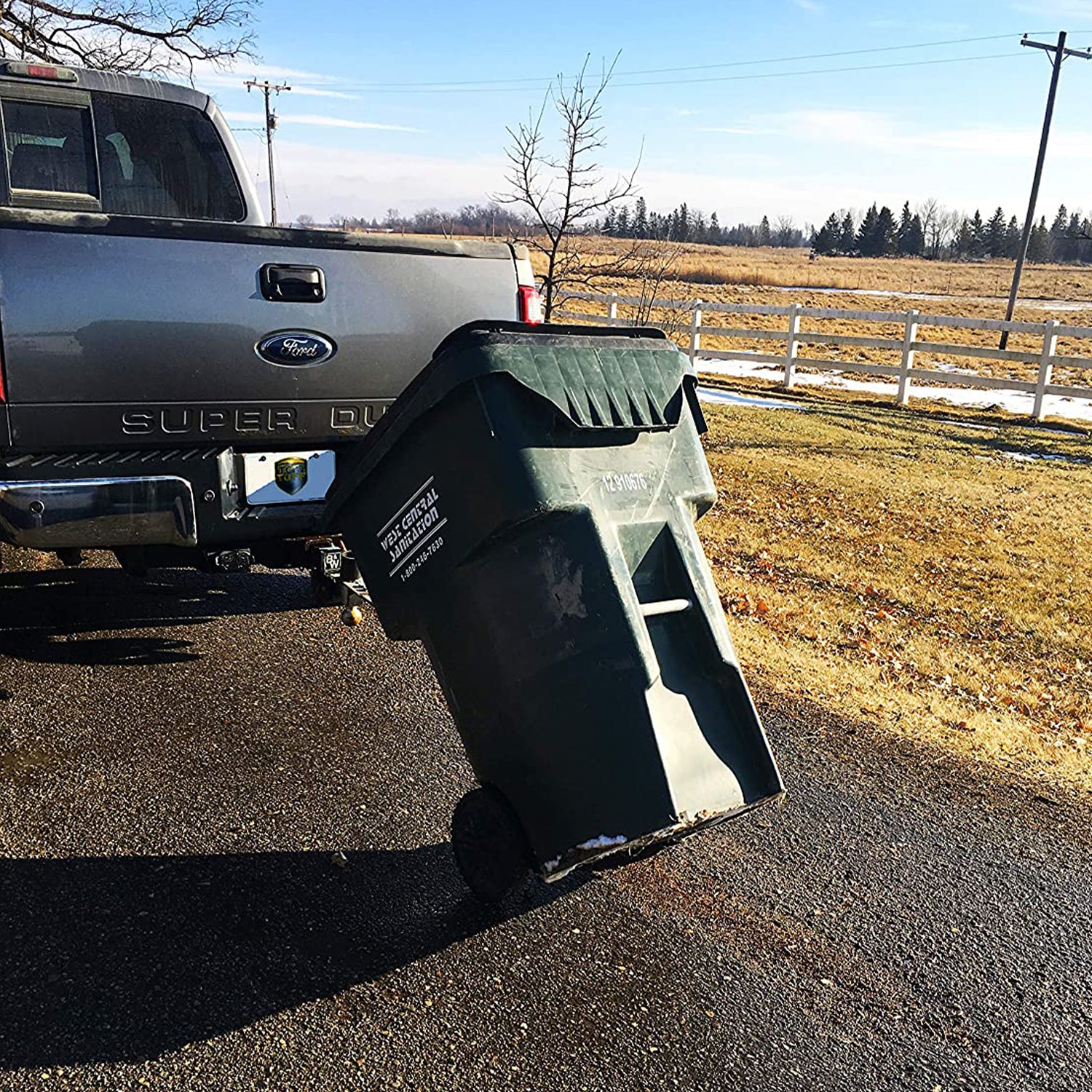 Tow Tuff Dumpster Dolly Trash Can Trailer Hitch For Car, Truck, Tractor, and ATV - VMInnovations