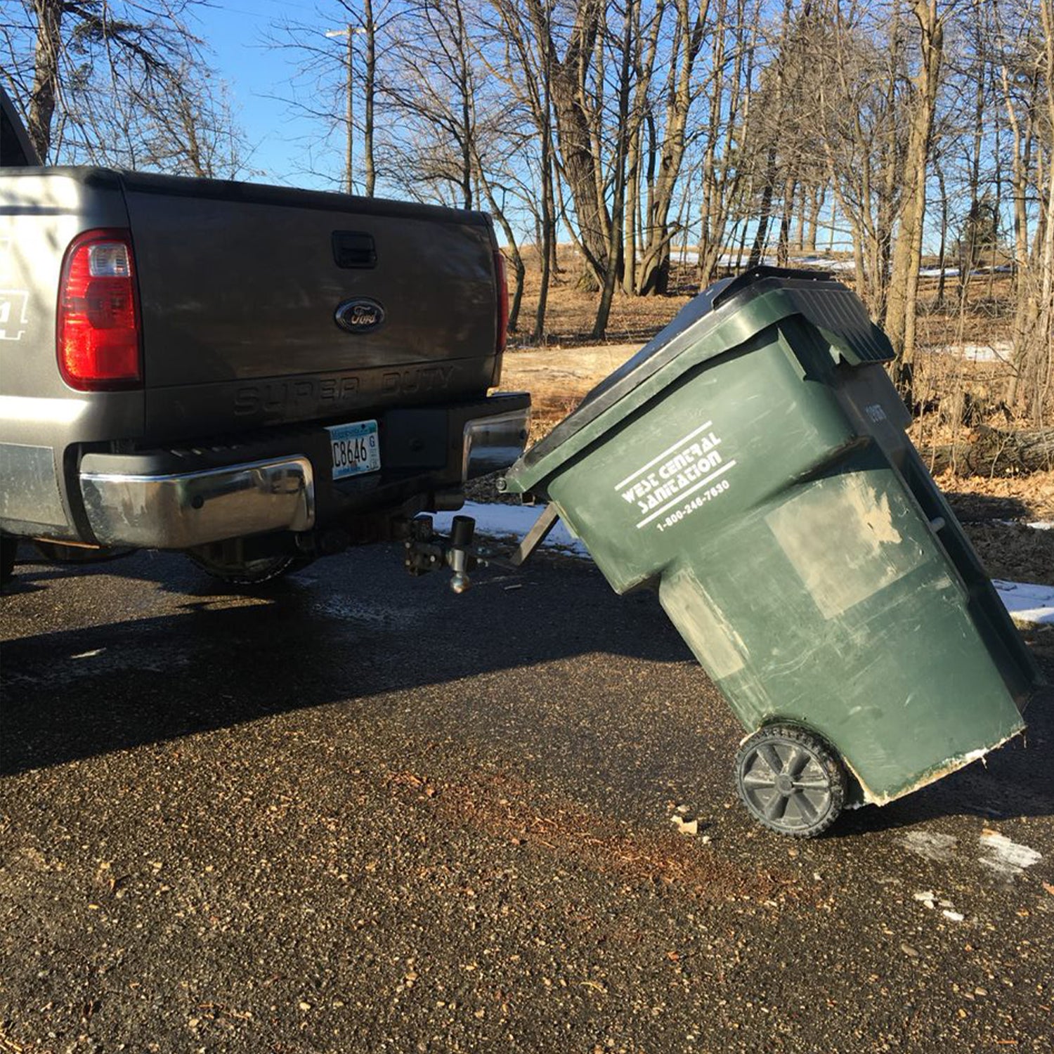 Tow Tuff Dumpster Dolly Trash Can Trailer Hitch For Car, Truck, Tractor, and ATV - VMInnovations