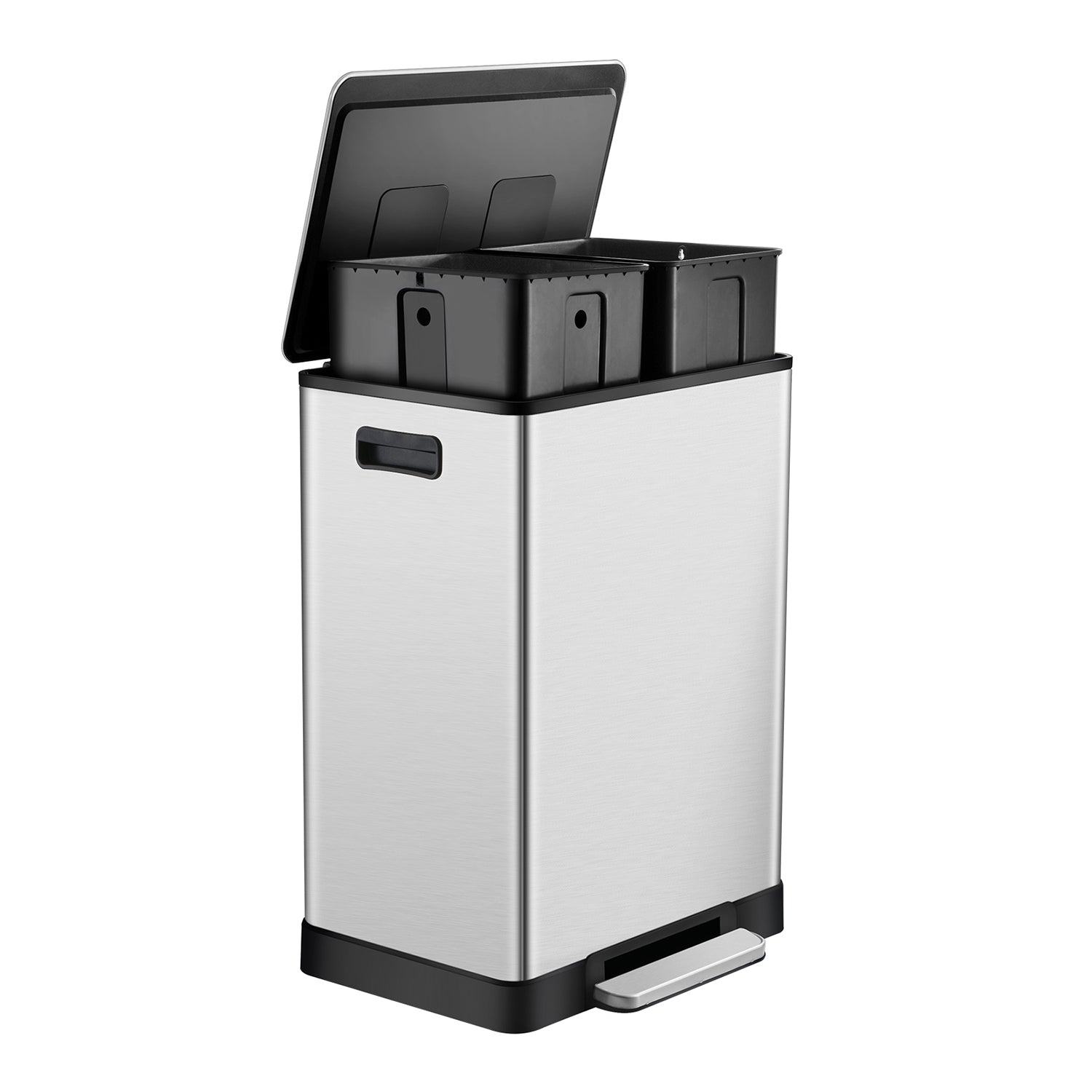 ToiletTree Products Stainless 16 Gal Dual Compartment Trash Can w/ Bags (Used) - VMInnovations