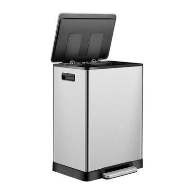 ToiletTree Products Stainless 16 Gal Dual Compartment Trash Can w/ Bags (Used) - VMInnovations