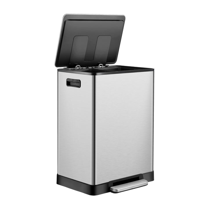 ToiletTree Products Stainless 16 Gal Dual Compartment Trash Can w/ Bags (Used) - VMInnovations