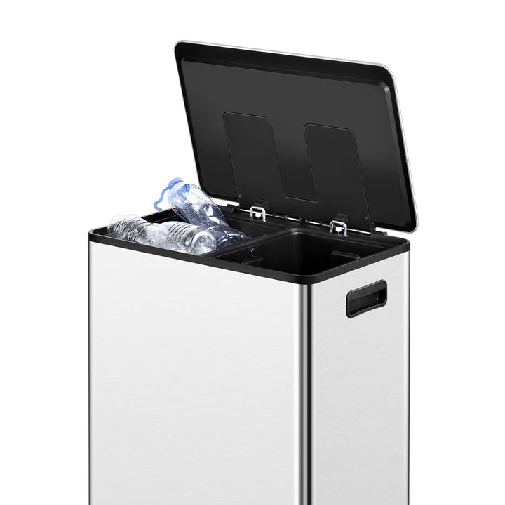 ToiletTree Products Stainless 16 Gal Dual Compartment Trash Can w/ Bags (Used) - VMInnovations
