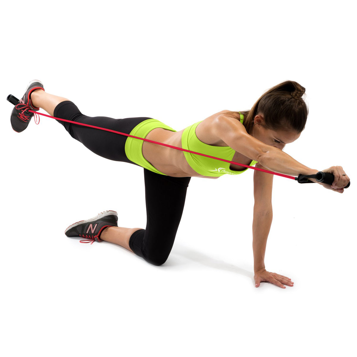 Prosource Fit Tube Handle Resistance Bands with Door Anchor and Carrying Case