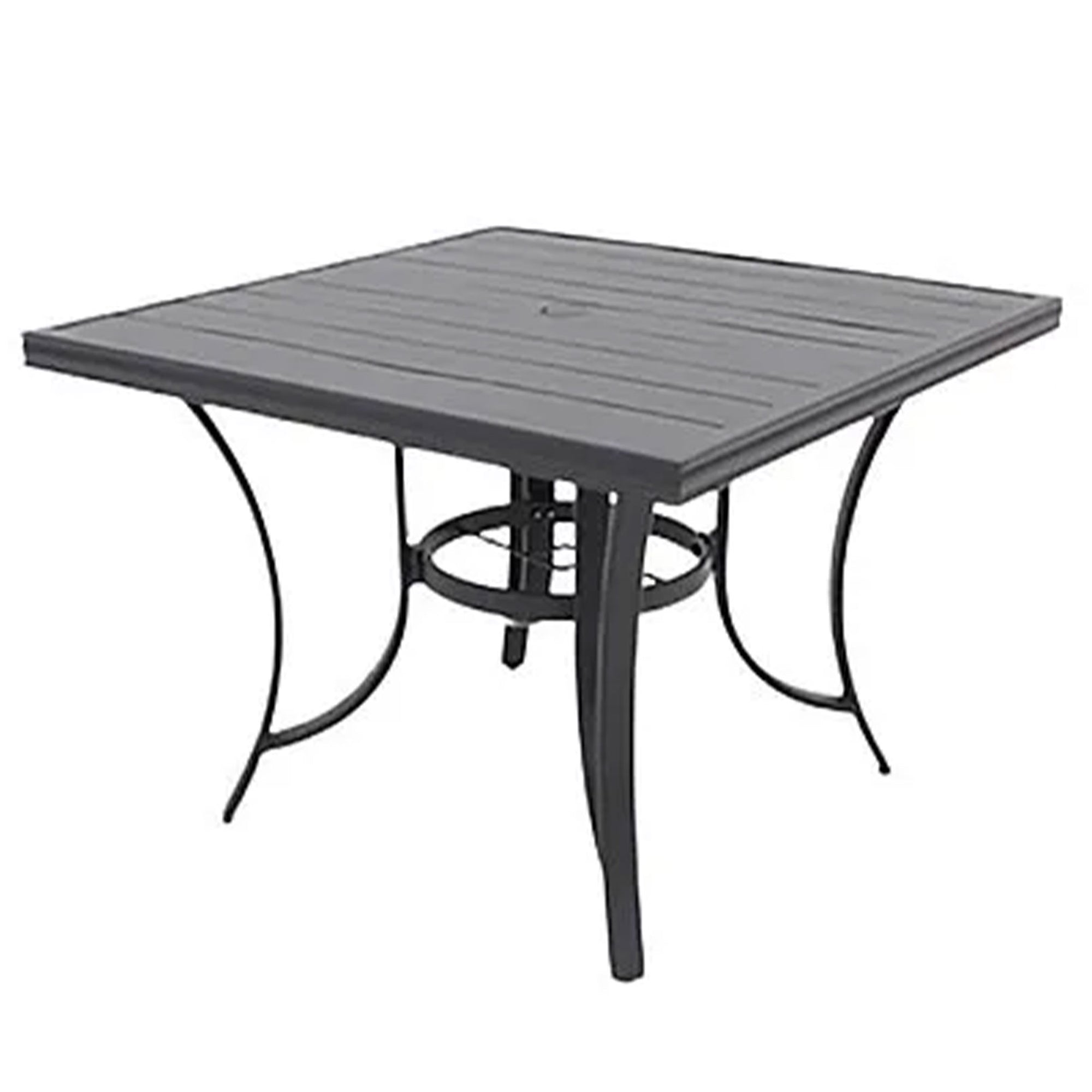 Four Seasons Courtyard Top Dining Table w/Umbrella Hole, Gray (Open Box) - VMInnovations