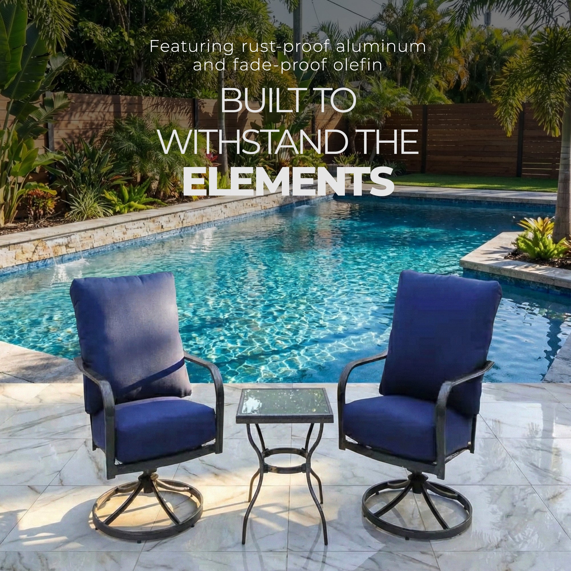 Four Seasons Courtyard Brookfield 3 Piece Deep Seating Patio Chat Set (Used)