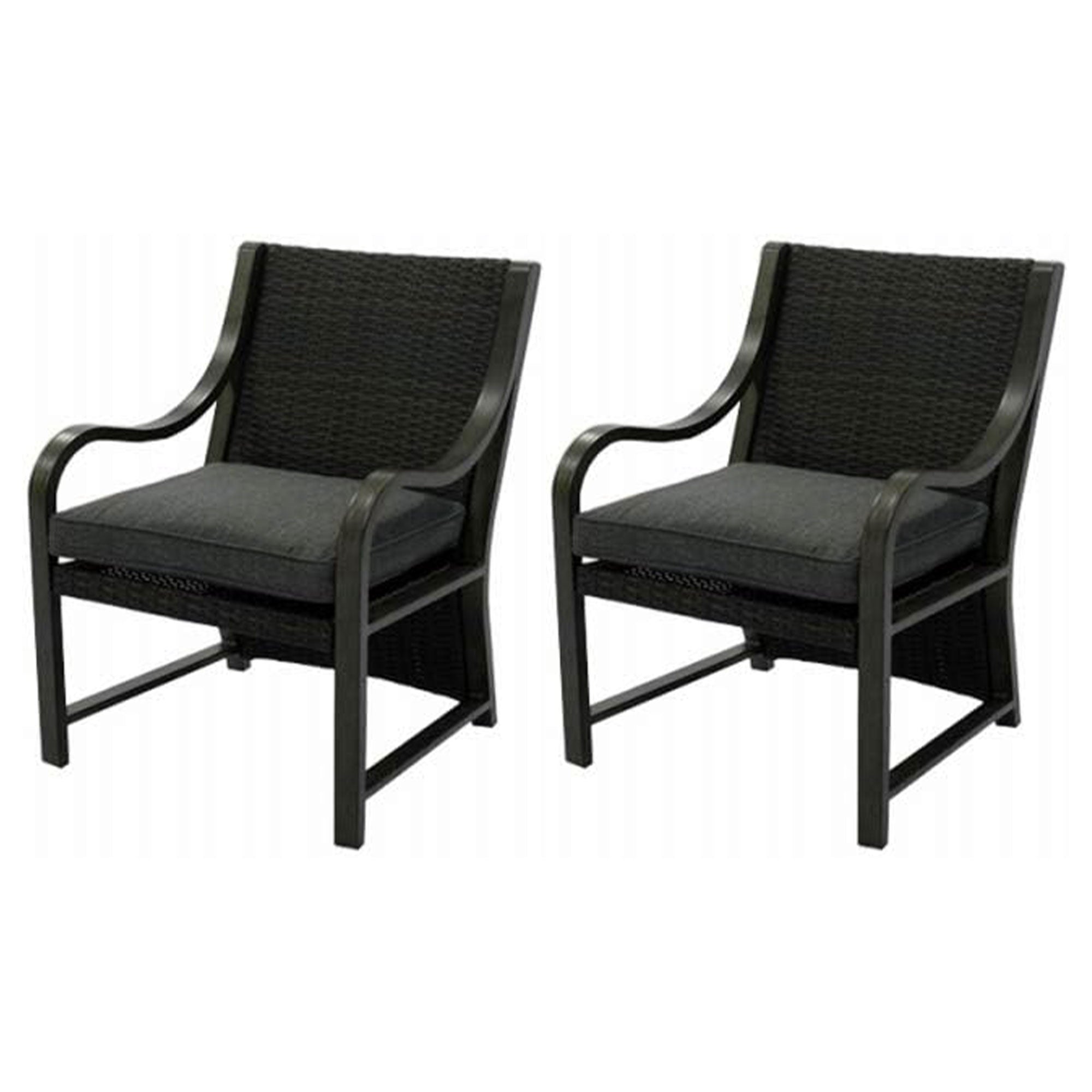 Four Seasons Courtyard Canmore Captain Outdoor Patio Cushioned Arm Chair, 2 Pack - VMInnovations