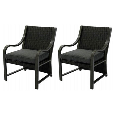 Four Seasons Courtyard Canmore Captain Outdoor Patio Cushioned Arm Chair, 2 Pack - VMInnovations