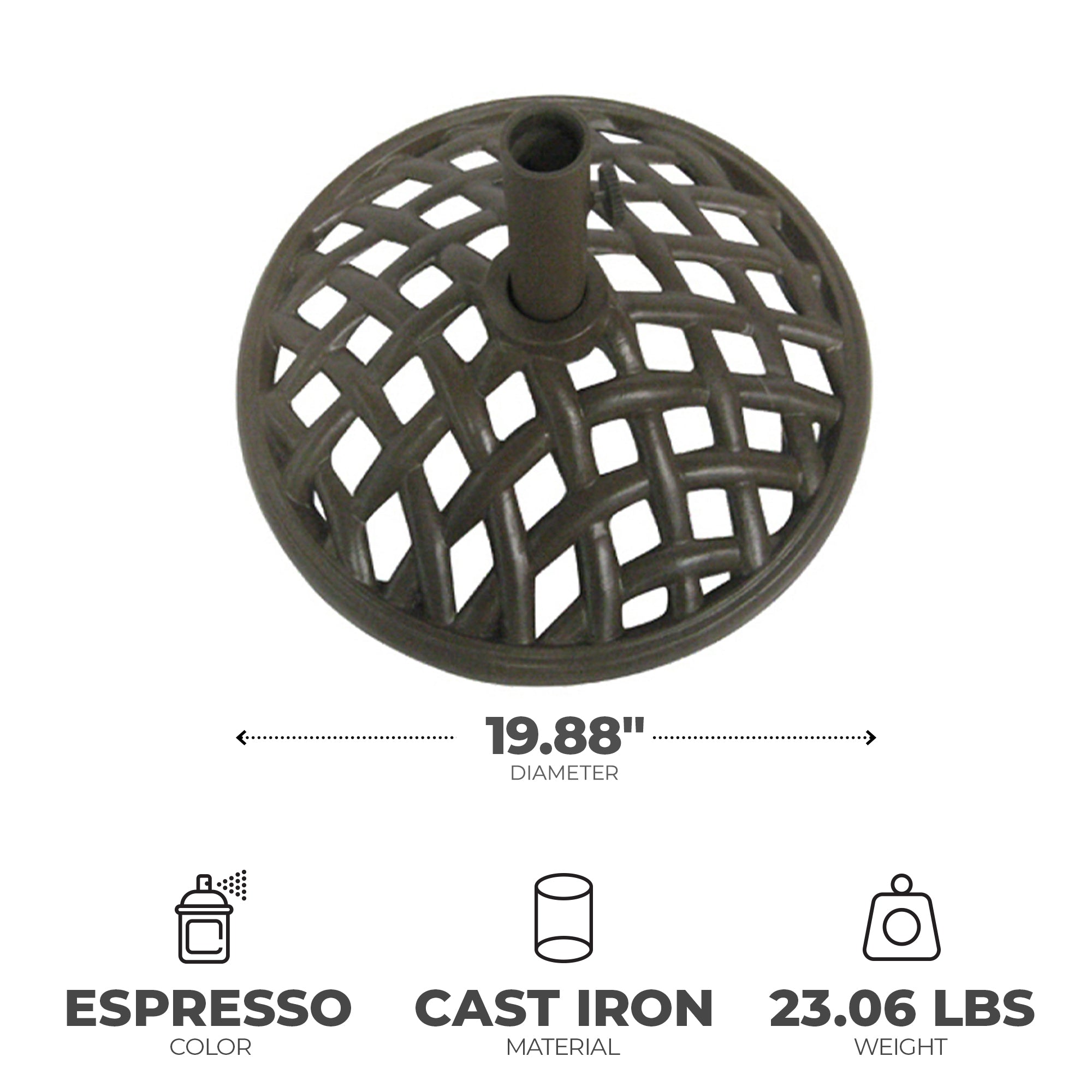 Four Seasons Courtyard Brookfield 19 Inch Cast Iron Umbrella Base, (Open Box)