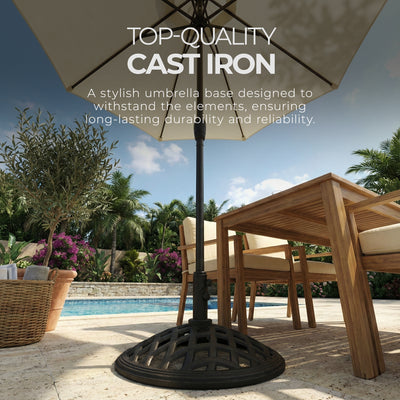 Four Seasons Courtyard Brookfield 19 Inch Cast Iron Umbrella Base, (Open Box)