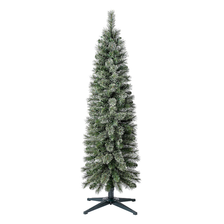 Home Heritage 5 Ft Pre Lit Cashmere Pencil Pine Christmas Tree w/ Lights (Used)