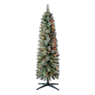 Home 5' Pencil Pine Prelit Artificial Christmas Tree 150 Color Lights(Open Box) - VMInnovations