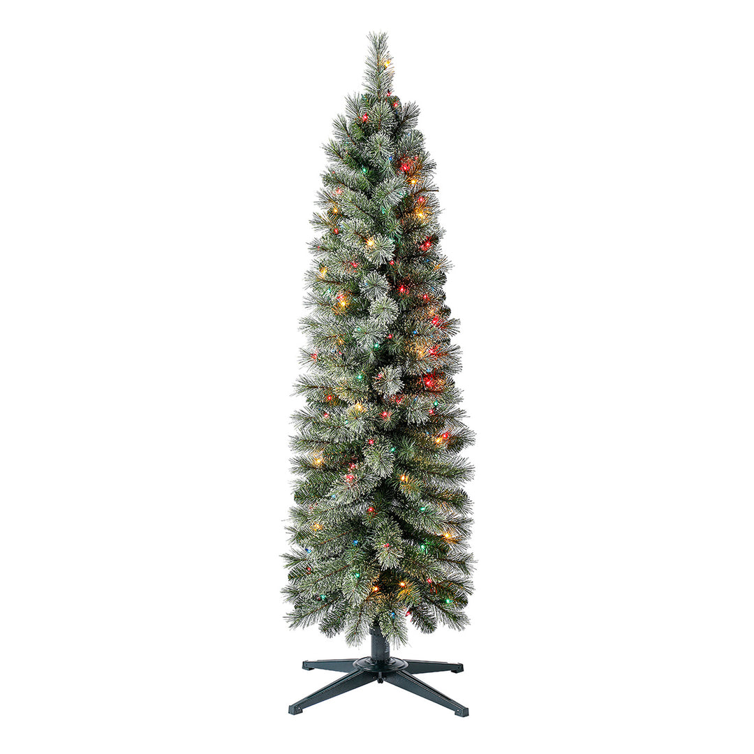 Home Heritage 5 Ft Stanley Cashmere Christmas Tree w/ Multi Lights (Used)