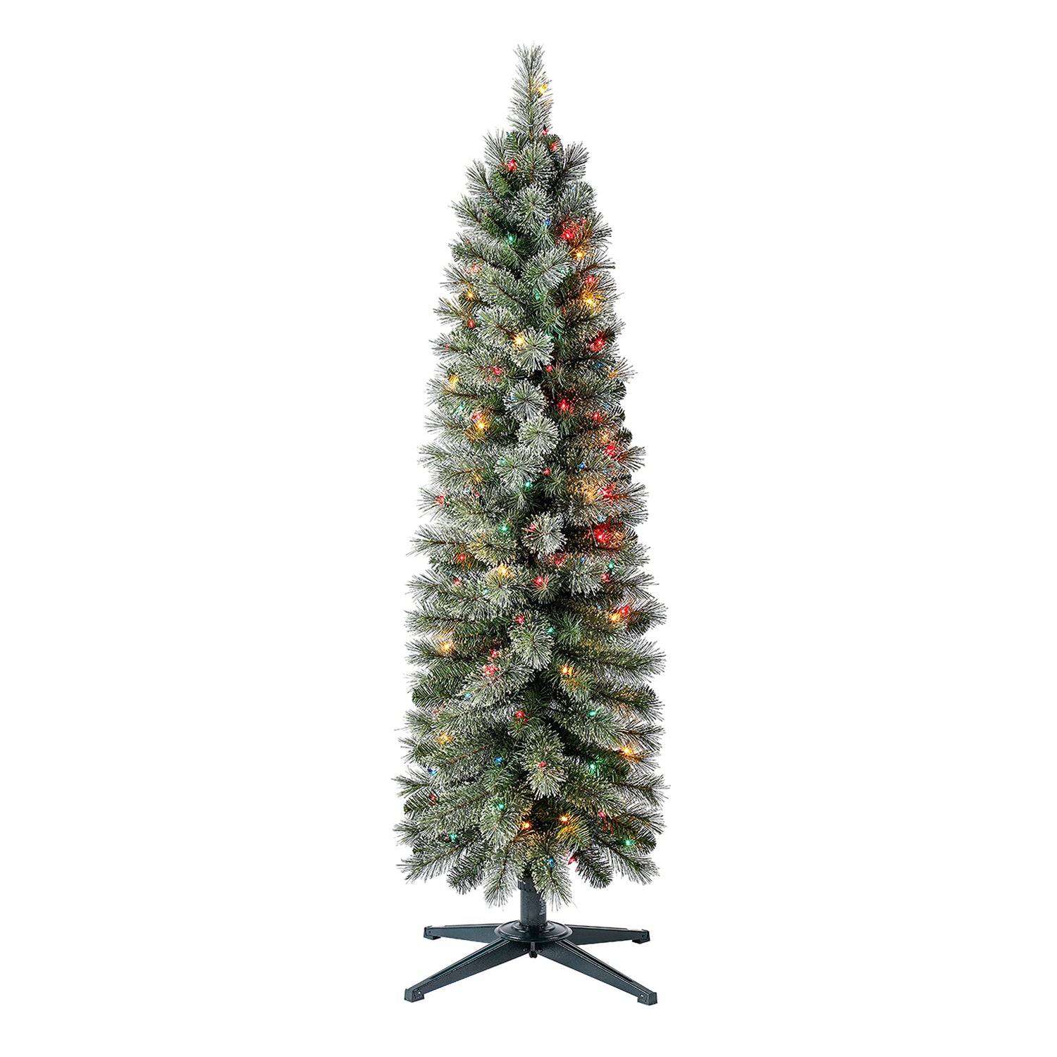 Home Heritage Stanley 5' Pine Artificial Christmas Tree, PreLit 150 Color Lights - VMInnovations