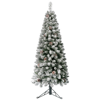 Home Heritage Corner 5' Flocked 100 LED Pre-Lit Artificial Christmas Tree, Green