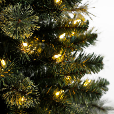 Home Heritage Cashmere 5 Ft Artificial Half Christmas Tree Prelit w/ 100 Lights