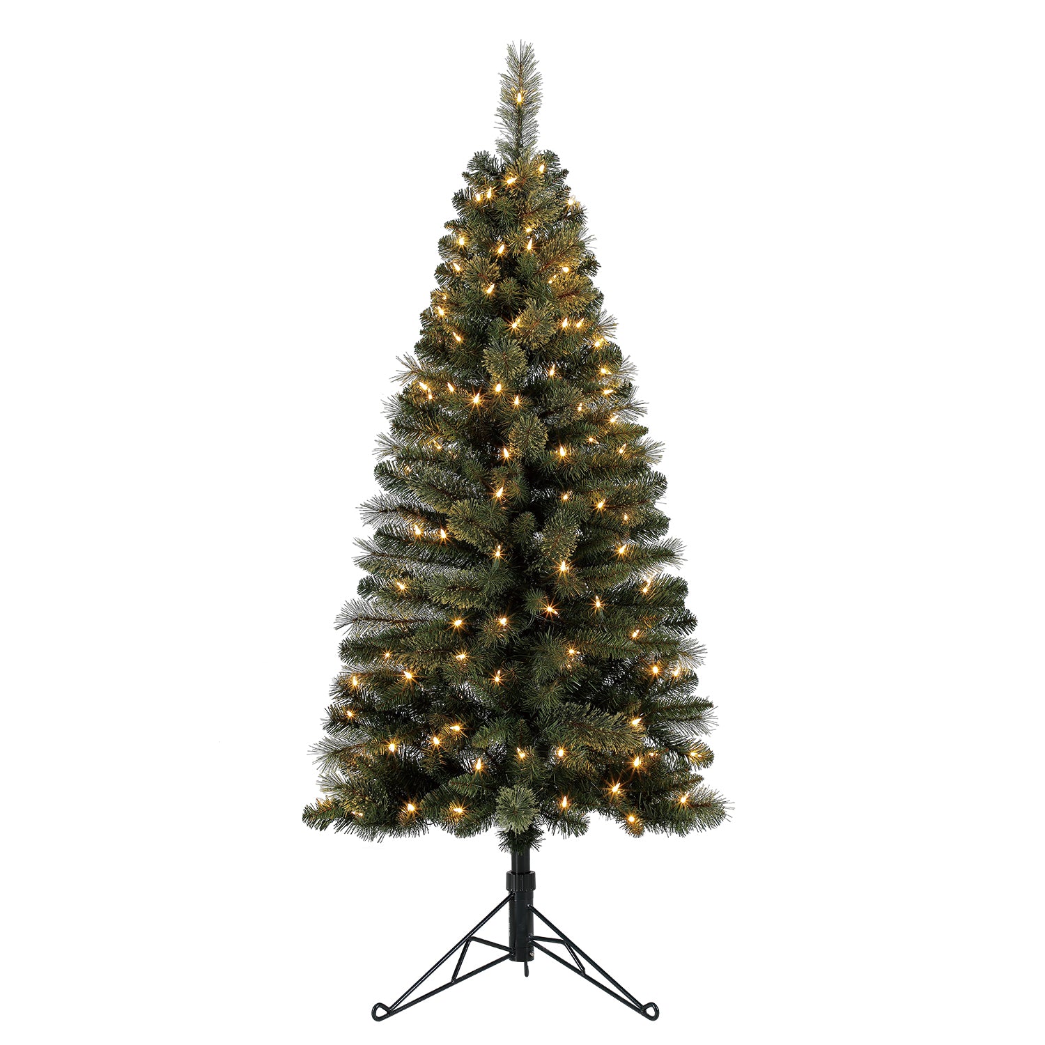 Home Heritage Cashmere 5 Ft Artificial Half Christmas Tree Prelit w/ 100 Lights - VMInnovations