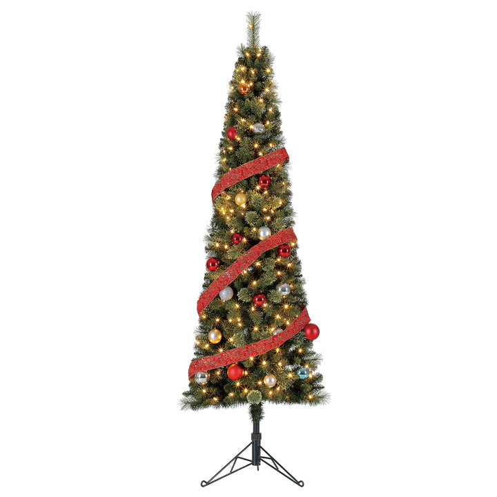 Home Heritage Cashmere 7 Ft Artificial Christmas Tree with LED Lights (Open Box)