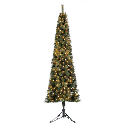 Home Heritage Cashmere 7 Ft Artificial Christmas Tree with LED Lights (Open Box) - VMInnovations